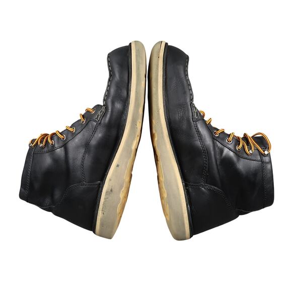 Danner Shoes Mens 10 EE Boots Leather Work Biker Bull Run Moc Toe 6" Black Shine - Picture 11 of 14